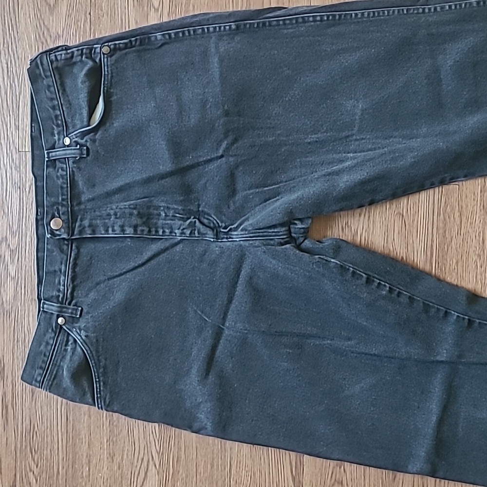 Vintage 90s Wrangler Black Denim Jeans Bootcut Mens Size 36x34 USA MADE - Picture 4 of 16